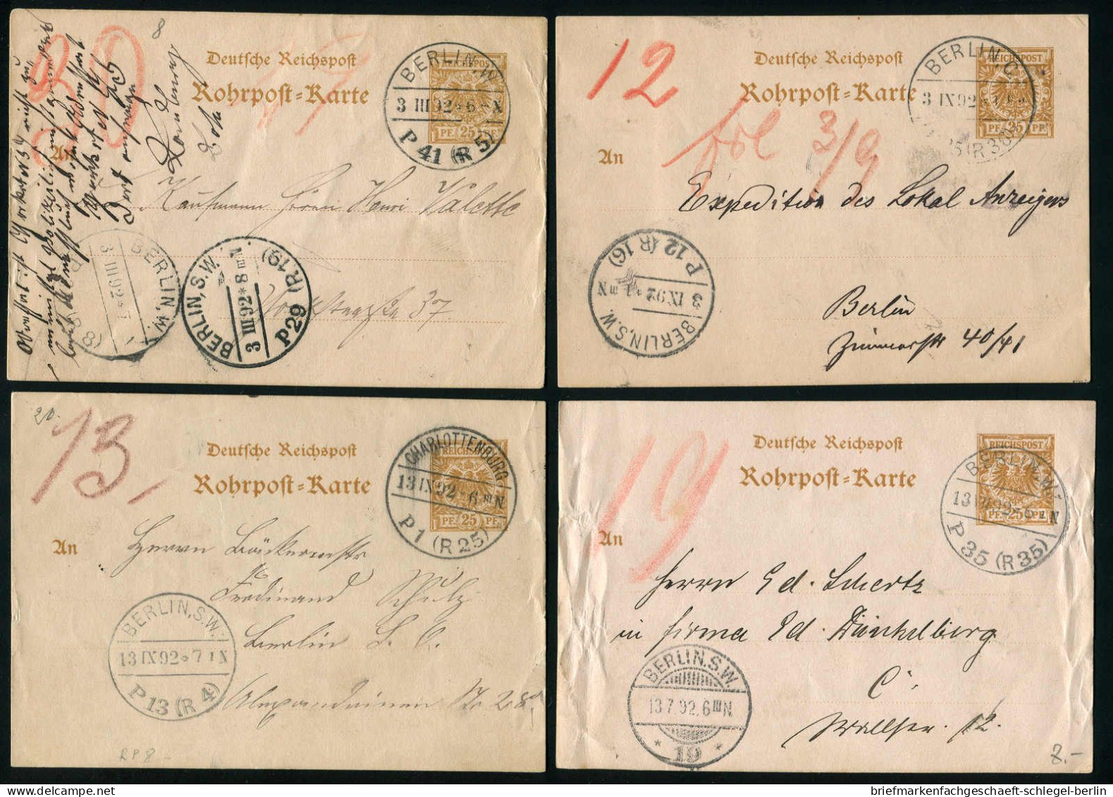 Berlin, 1892, RP 8, Brief - Other & Unclassified