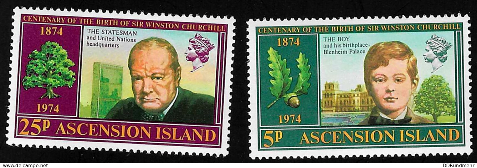 1974 Famous Person  Michel AC 181 - 182 Stamp Number AC 181 - 182 Yvert Et Tellier AC 182 - 183 Xx MNH - Ascension