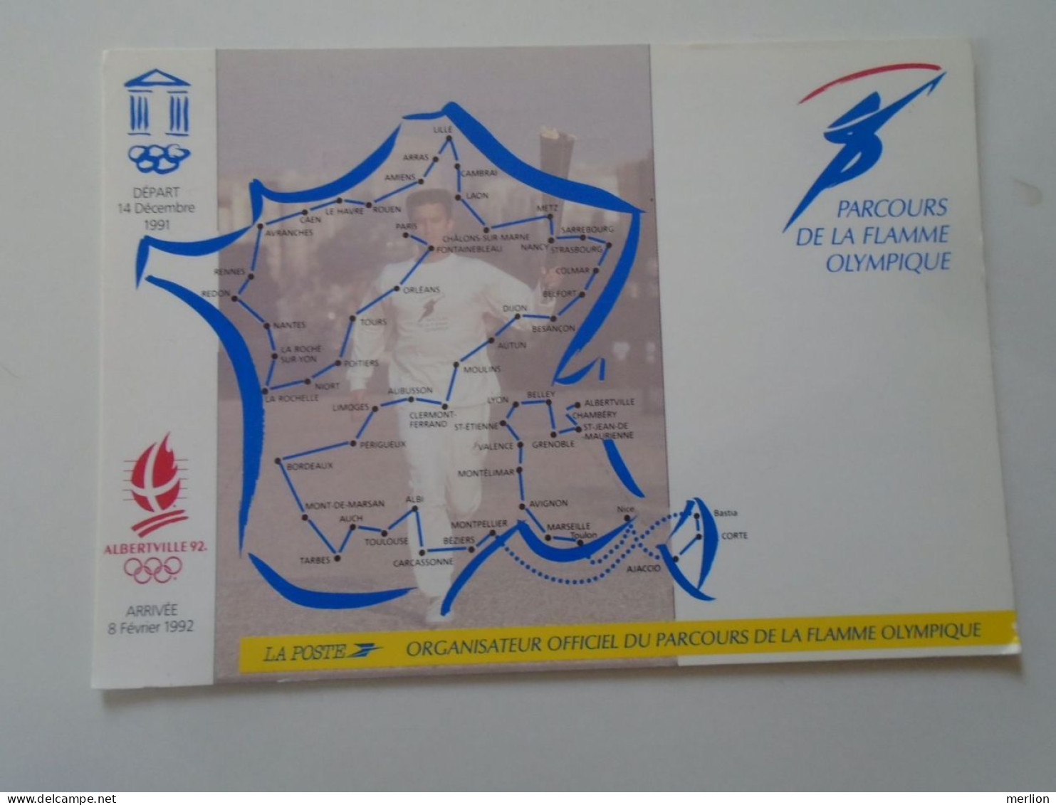 D203200     CPM -  Parcours De La Flamme Olympique Jeux Olympiques Albertville 1992 - Olympische Spiele