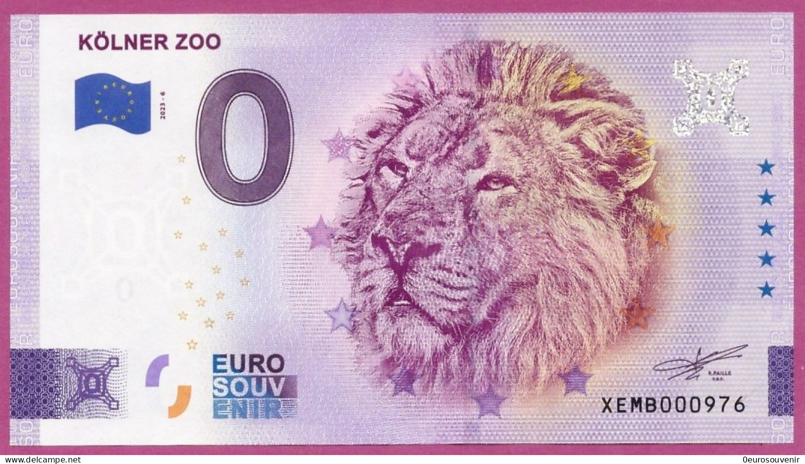 0-Euro XEMB 2023-6 KÖLNER ZOO - LÖWE - Privatentwürfe