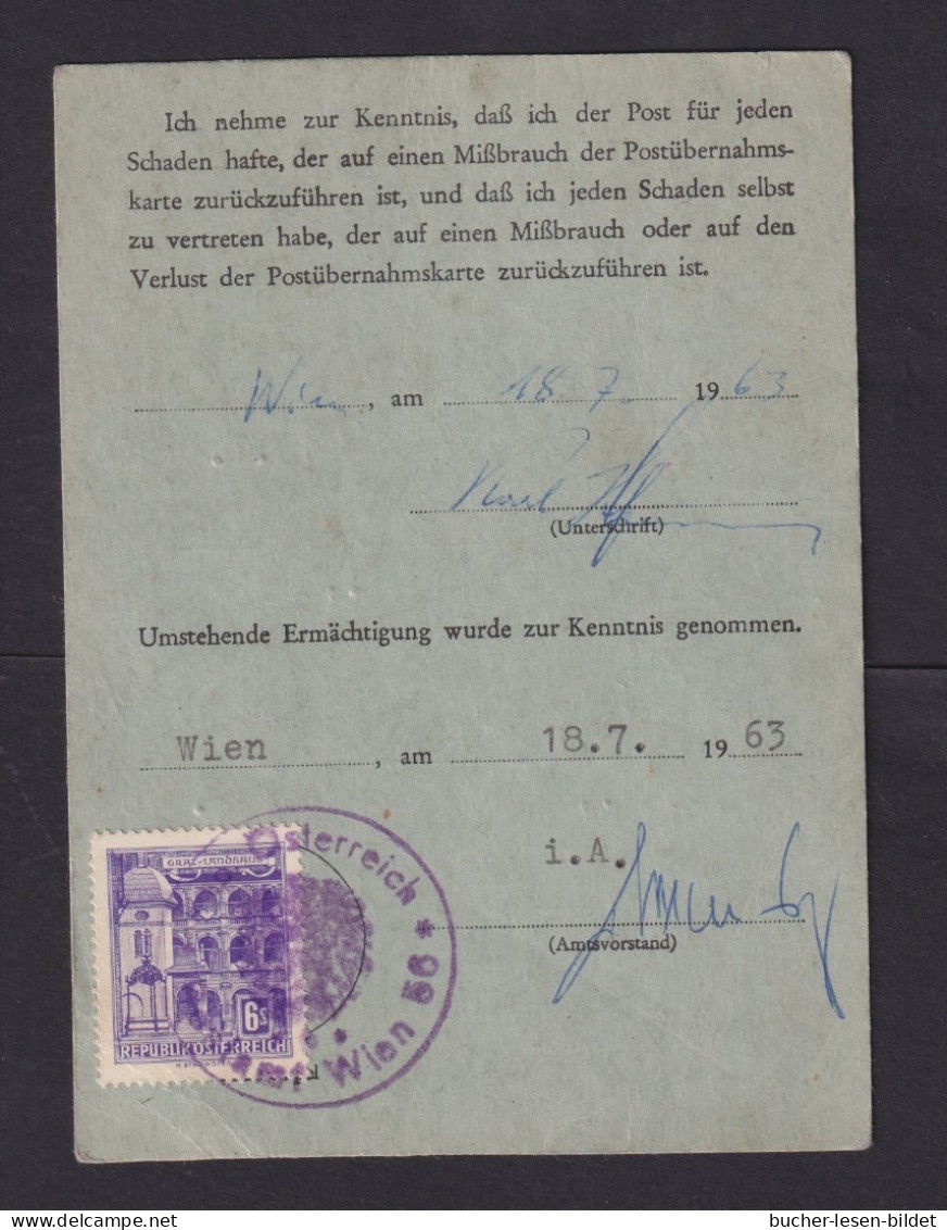 6 S. Auf Postübernahmekarte Aus Wien - Storia Postale