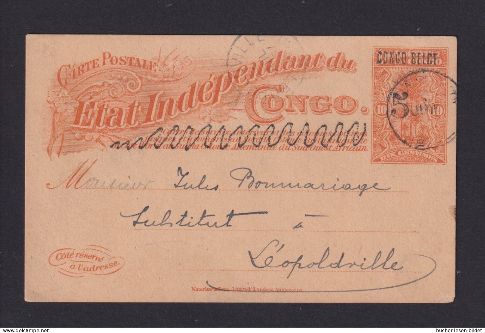 5 C. Überdruck-Ganzsache Aus BASOKO Nach Leopoldville - Lettres & Documents