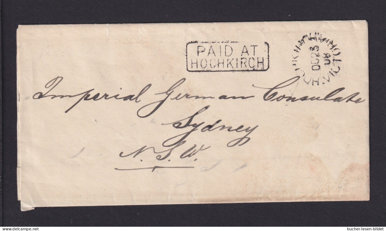 1908 - Rahmen-o "PAID AT HOCHKIRCH" - Streifband Mit Orts-o Nach Sydney - Covers & Documents