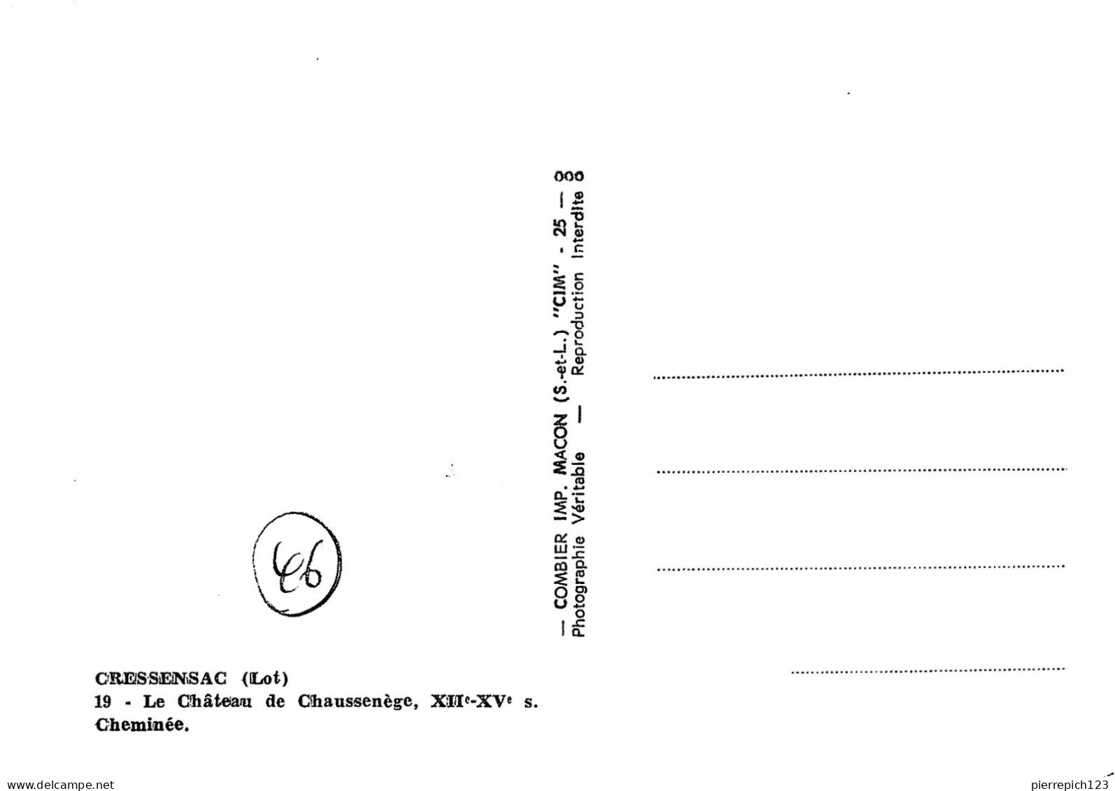 46 - Cressensac - Le Château De Chaussenège (XIIe - XVe Siècles) - Cheminée - Other & Unclassified