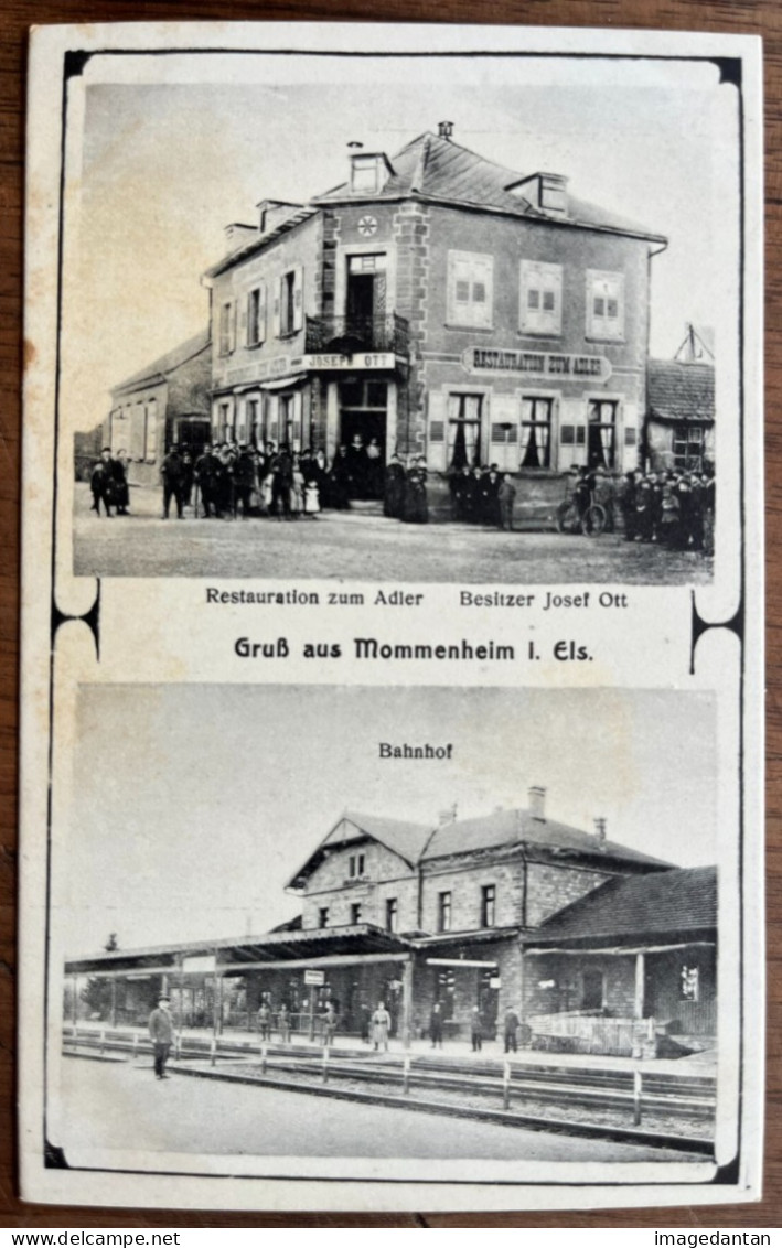 Gruss Aus Mommenheim - Restauration Zum Adler (l'aigle) - Besitzer Josef Ott - Bahnhof - Jul. Manias - Other & Unclassified