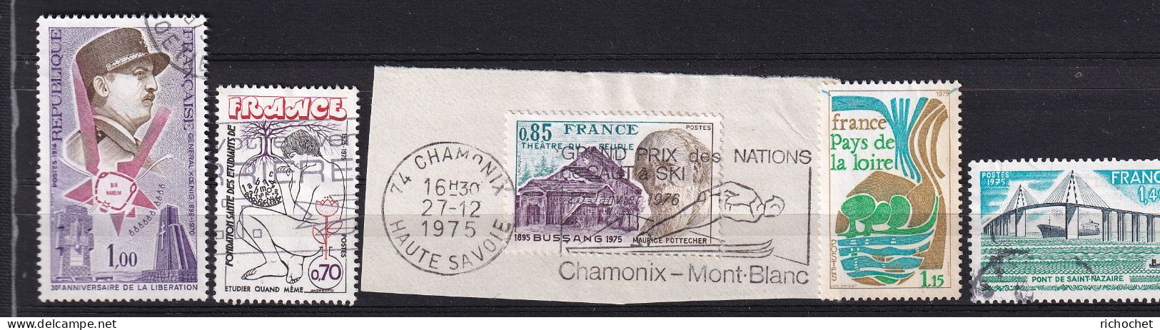 France   1796 + 1845 + 1846 Sur Fragment Et Flamme Chamonix + 1849 + 1856  ° - Used Stamps