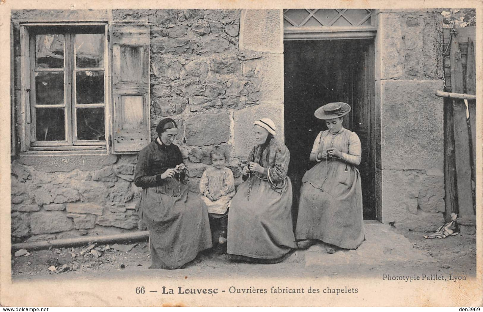 La LOUVESC (Ardèche) - Ouvrières Fabricant Des Chapelets - Tirage N&B - Voyagé 1908 (2 Scans) - La Louvesc