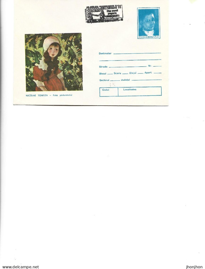 Romania - Postal St.cover Used 1986(87) -   Painting By N. Tonitza - The Forester's Girl - Postal Stationery