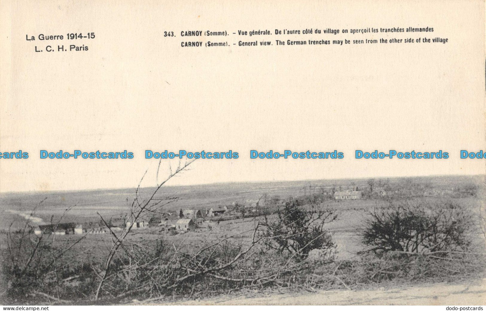 R053825 Carnoy. General View. The German Trenches May Be Seen From The Other Sid - Monde