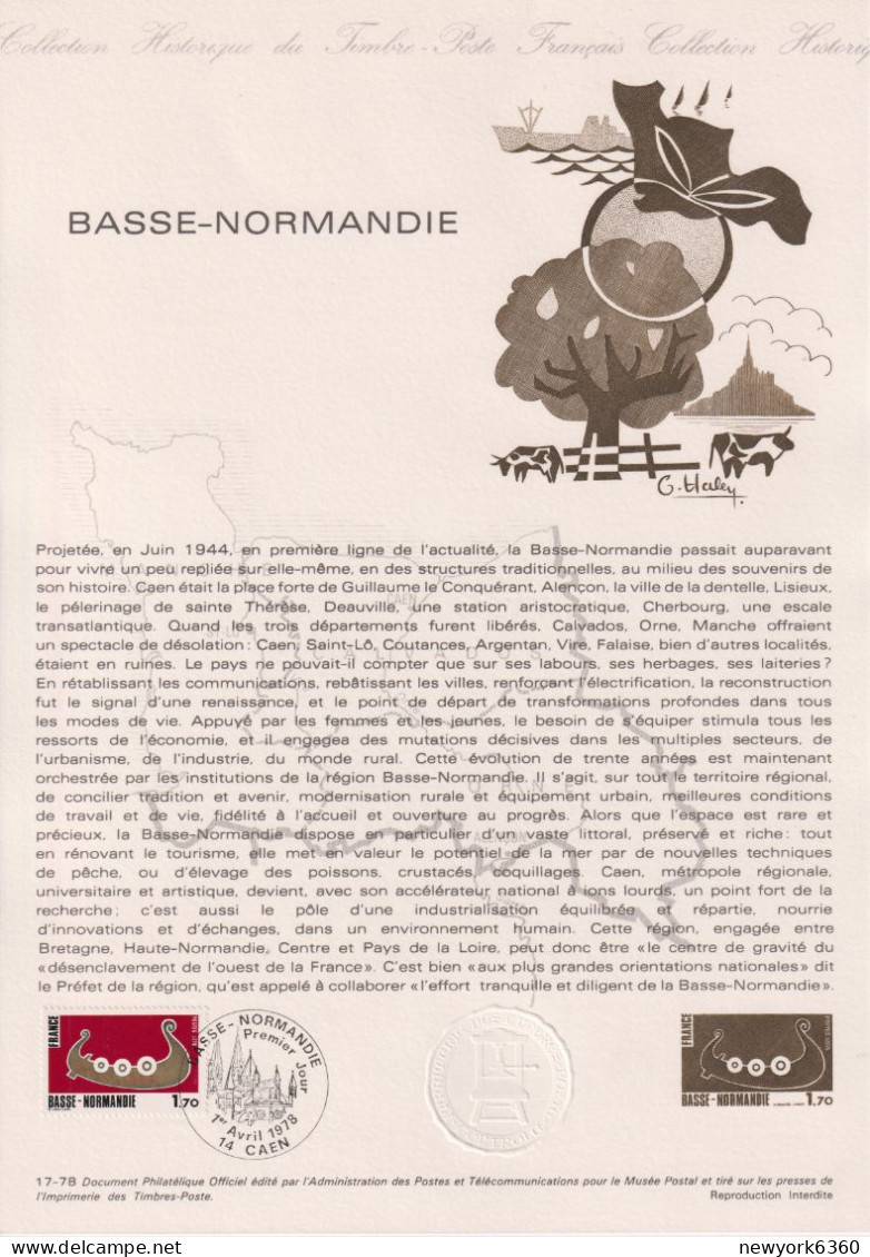 1978 FRANCE Document De La Poste Basse Normandie N° 1993 - Documents Of Postal Services