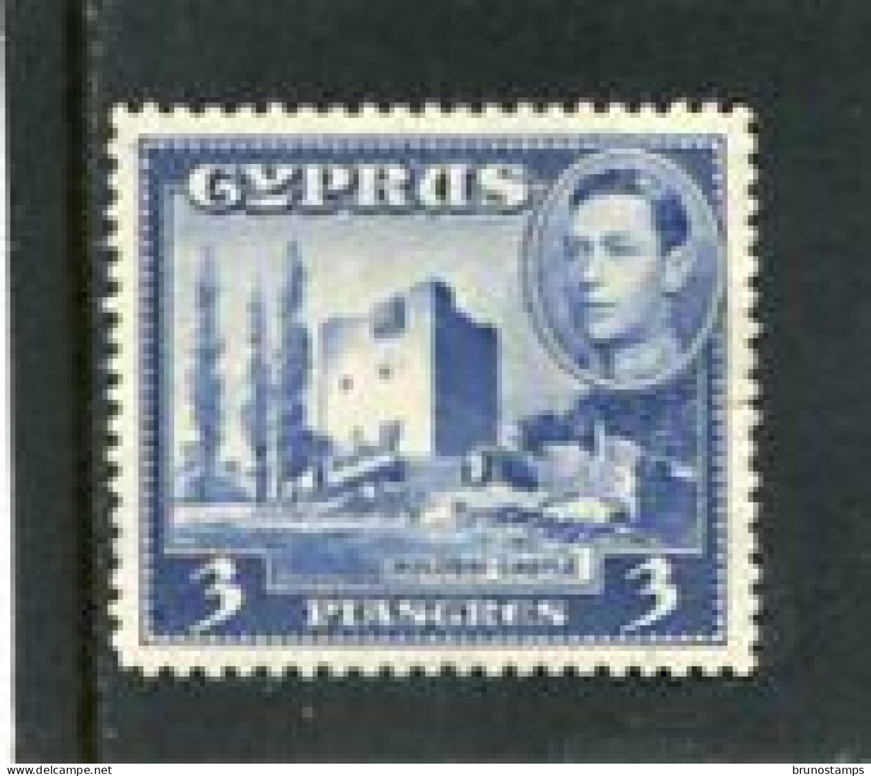 CYPRUS - 1942  GEORGE VI  3 Pi  BLUE  MINT - Chypre (...-1960)