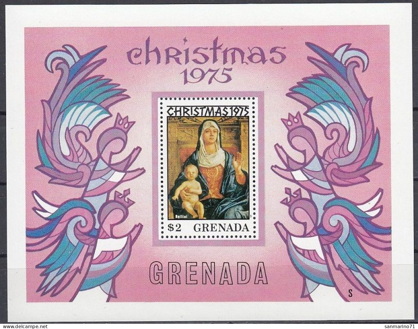 GRENADA Block 50,unused,hinged,Christmas 1975 (*) - Grenada (1974-...)
