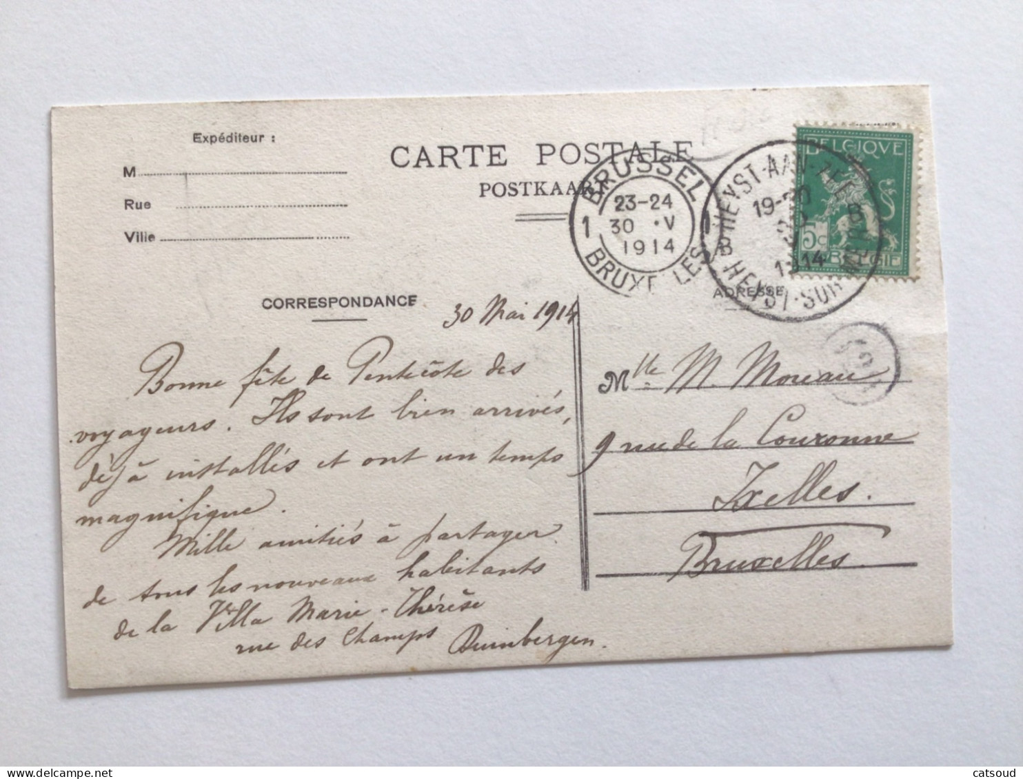 Carte Postale Ancienne (1914) Duinbergen Cottages - Knokke
