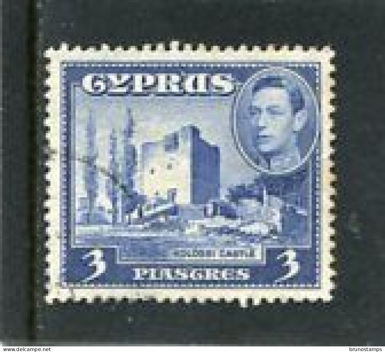 CYPRUS - 1942  GEORGE VI  3 Pi  BLUE  FINE USED - Cyprus (...-1960)