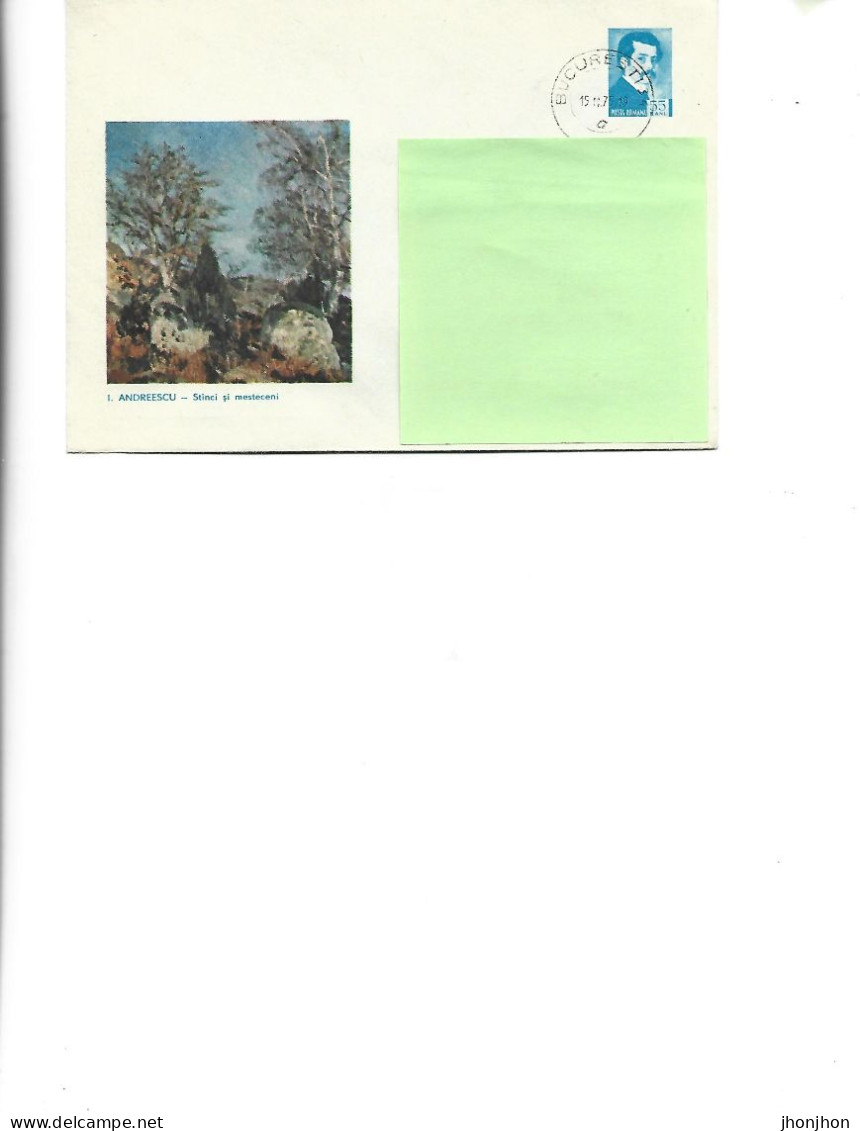 Romania - Postal St.cover Used 1975(245) - Painting By Ion Andreescu - Rocks And Birches - Ganzsachen