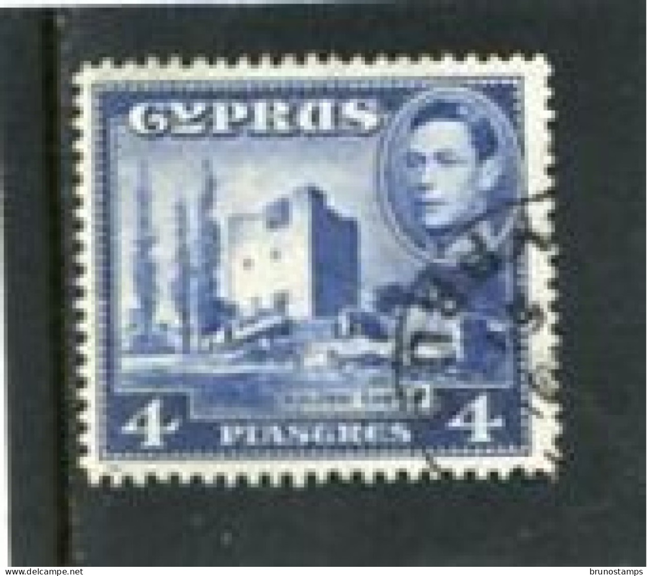 CYPRUS - 1951  GEORGE VI  4 Pi  BLUE  FINE USED - Cyprus (...-1960)