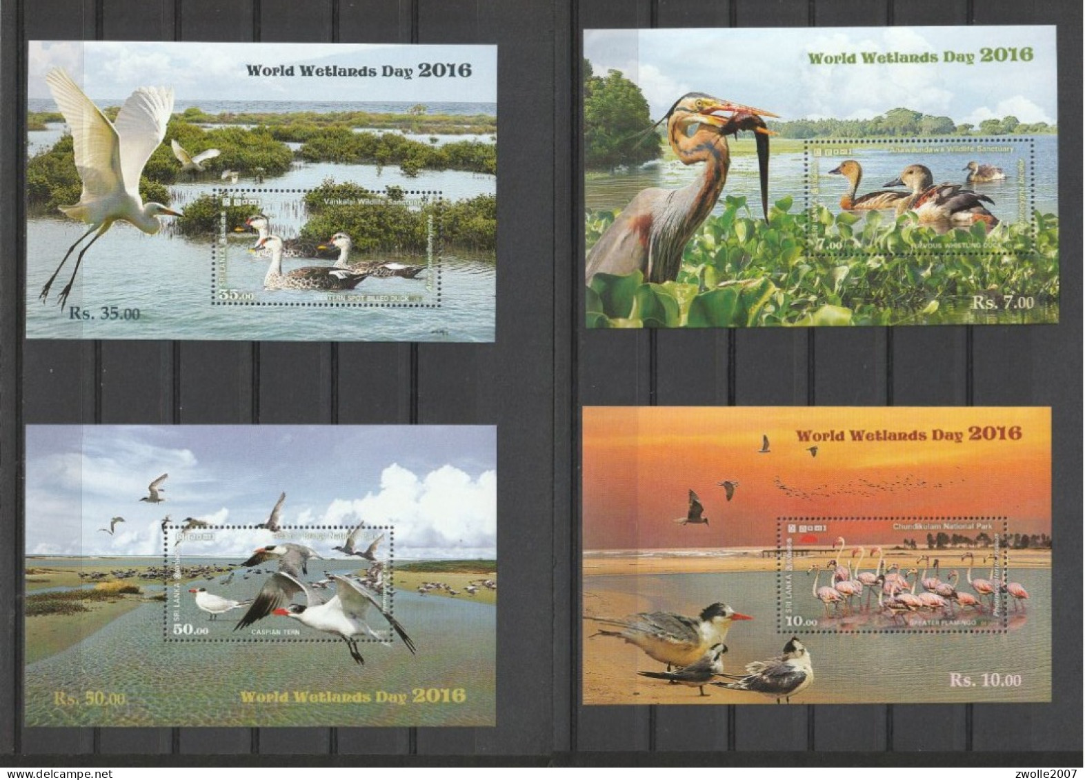 Sri Lanka 2016 Birds Wetlands 4x   MS*** - Sri Lanka (Ceylon) (1948-...)
