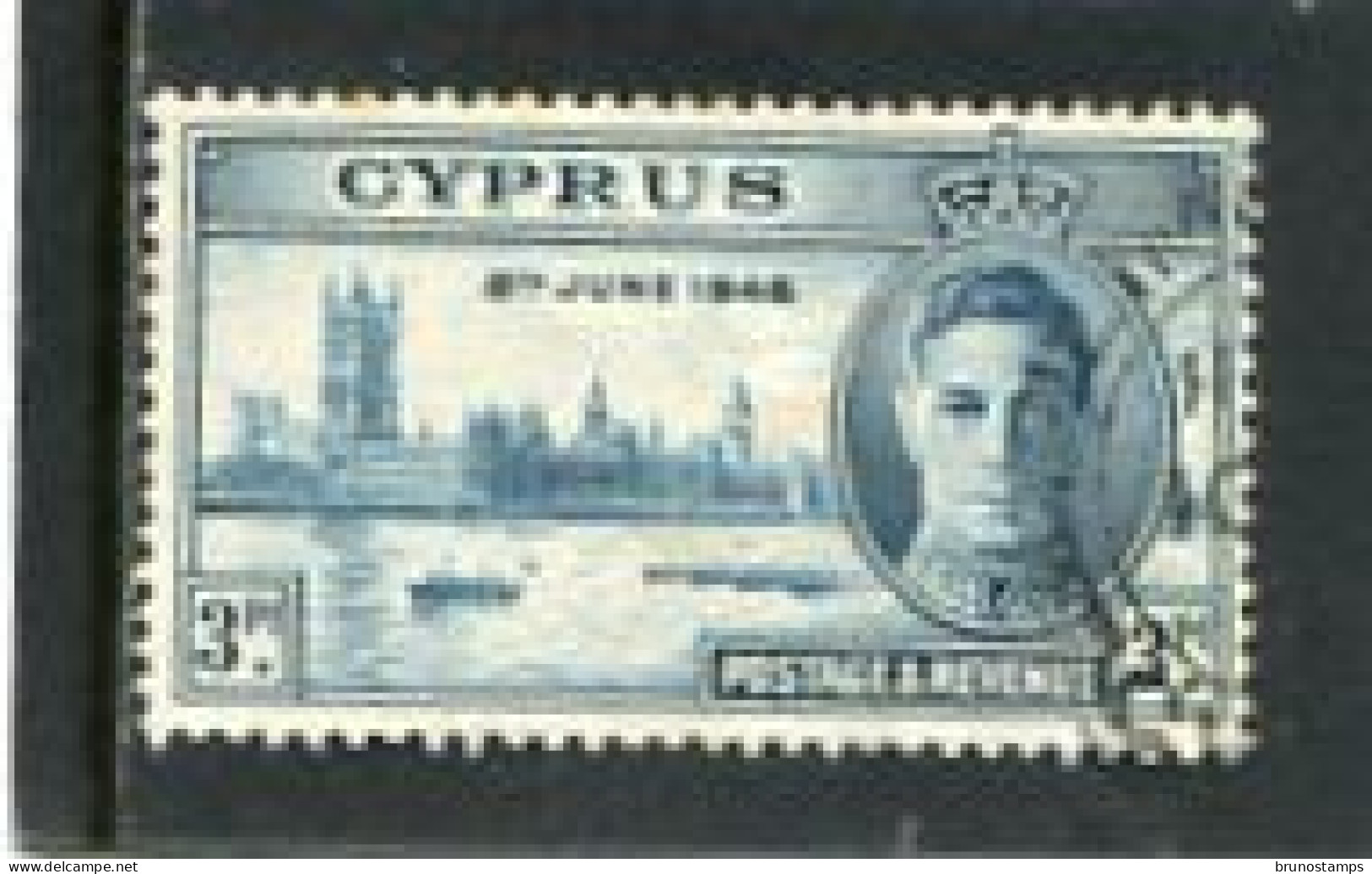 CYPRUS - 1946  VICTORY  3 Pi   FINE USED - Zypern (...-1960)