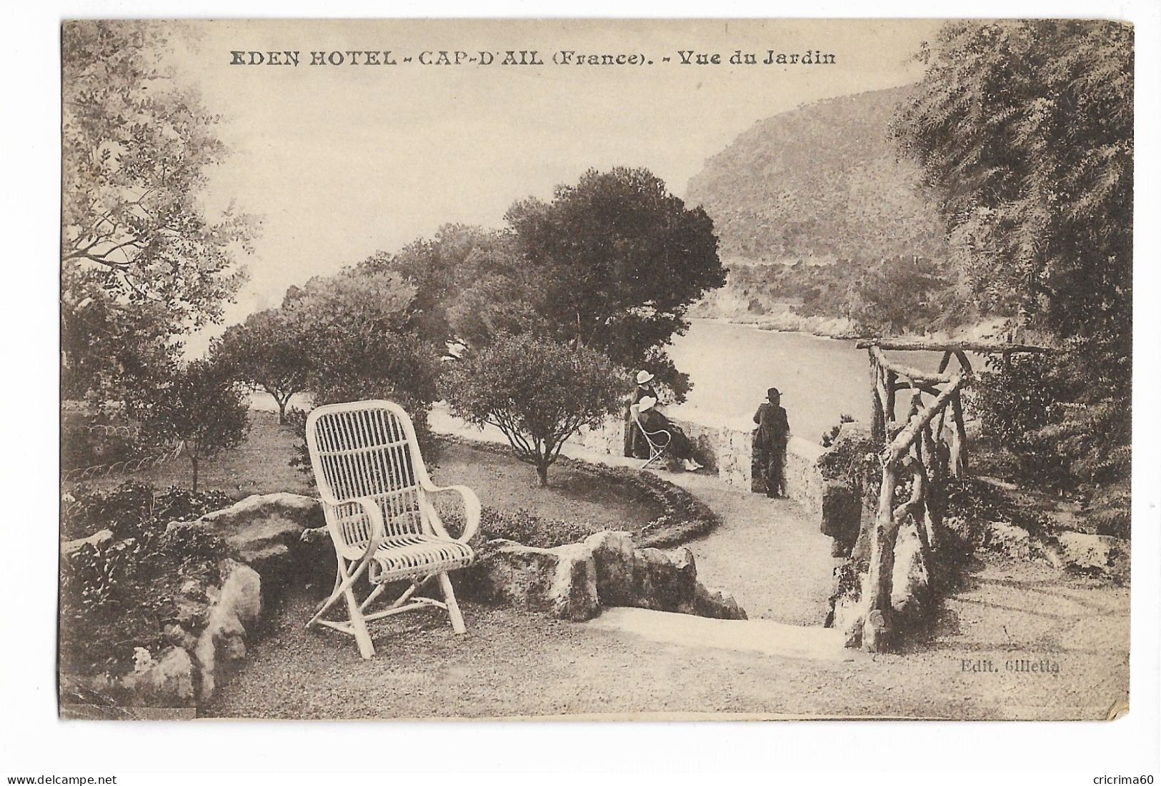 06 - Eden Hôtel - CAP-D'AIL (France) - Vue Du Jardin. Animée, CPA Ayant Circulé En 1928. - Cap-d'Ail