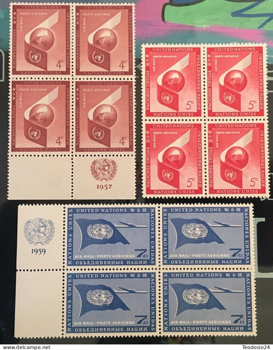ONU NEW YORK. PA 5-7 De 1957-9.  ** Bl4 - Unused Stamps
