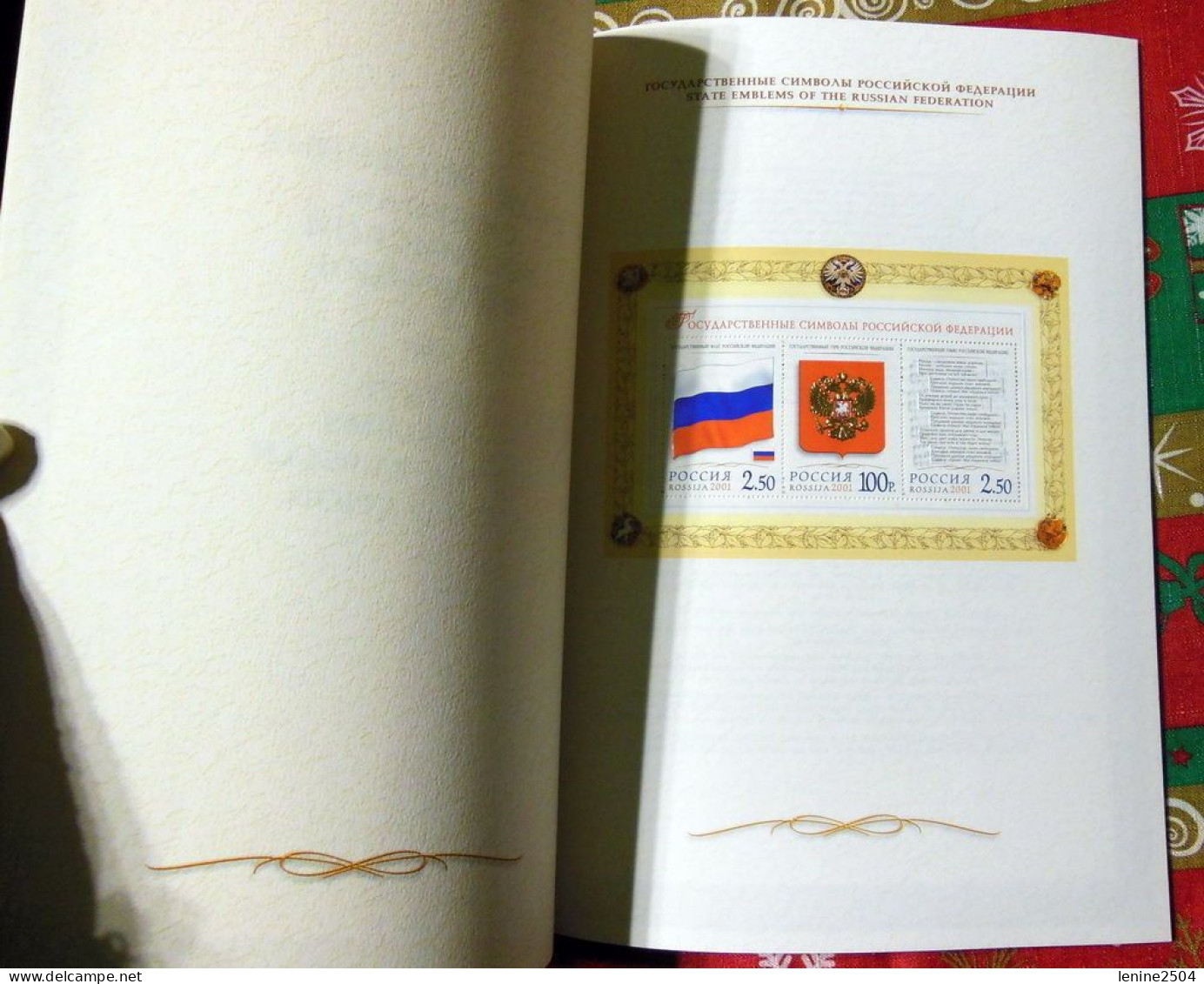 Russie 2001 N° 6570-6573 ** Emblème Fédération Carnet Prestige Folder Booklet Blanc Format A4 Forte Valeur - Neufs