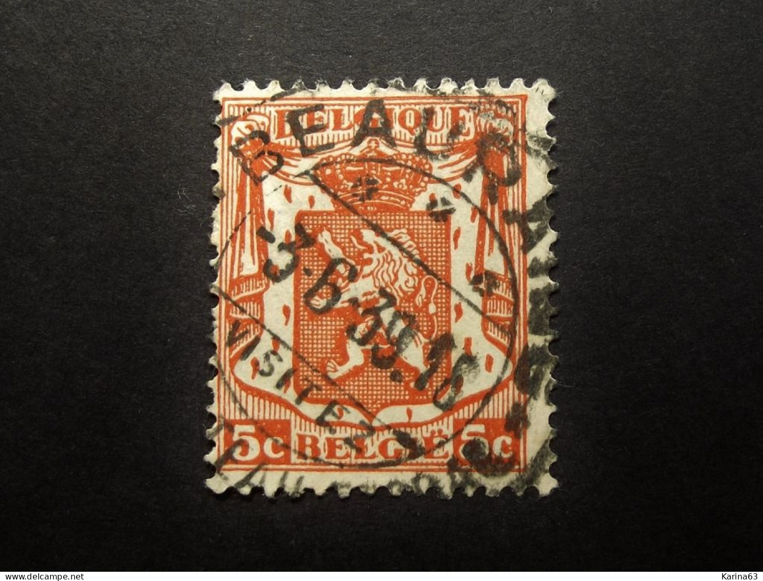 Belgie Belgique - 1935 - OPB/COB N° 419 - (  1 Value ) -  Klein Staatswapen   Obl. Beauraing  1939 - Oblitérés