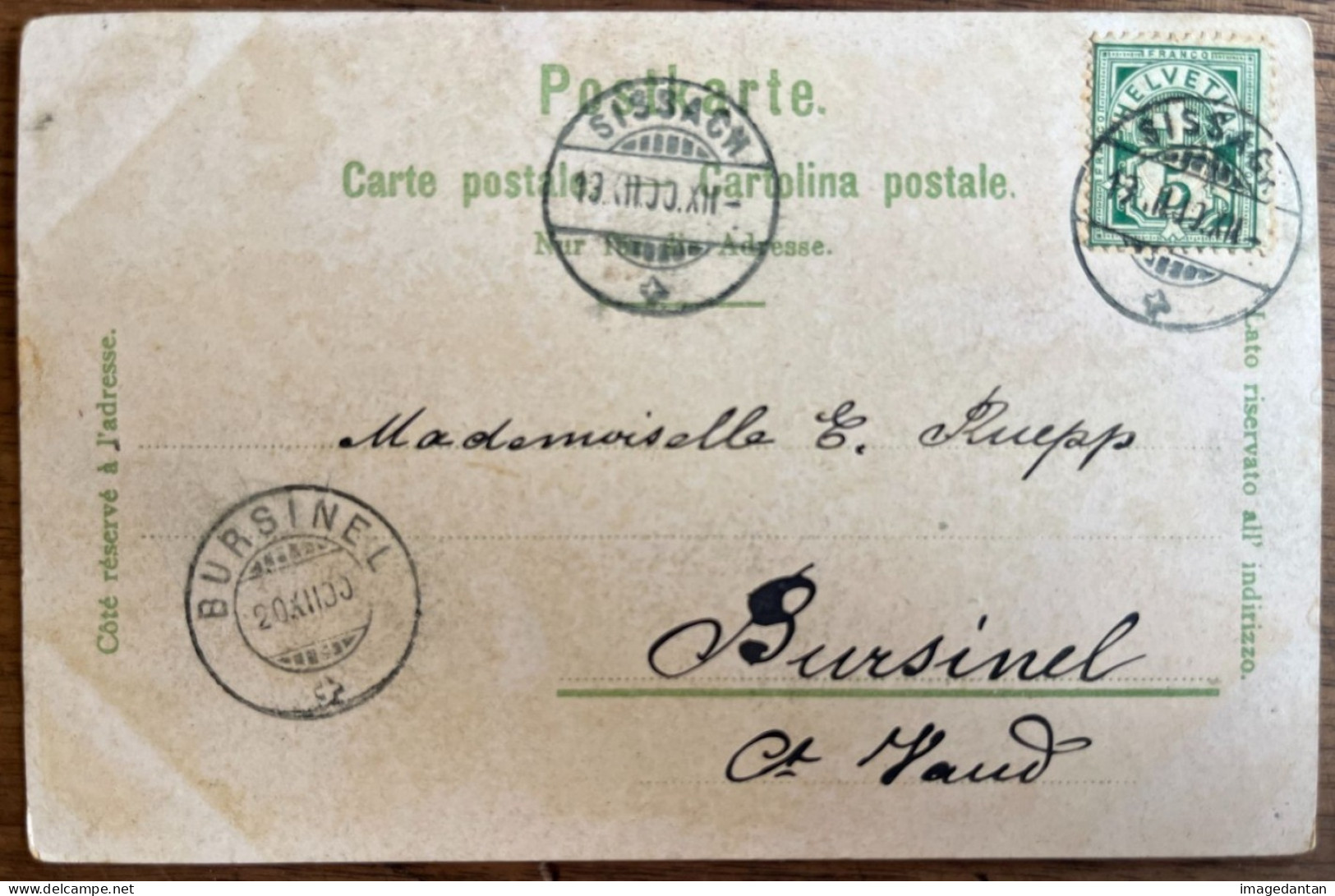 Gruss Aus Sissach - Bank, Schloss, Kirchen - Rathe U. Fehlmann, Basel - 19/12/1900 - Other & Unclassified