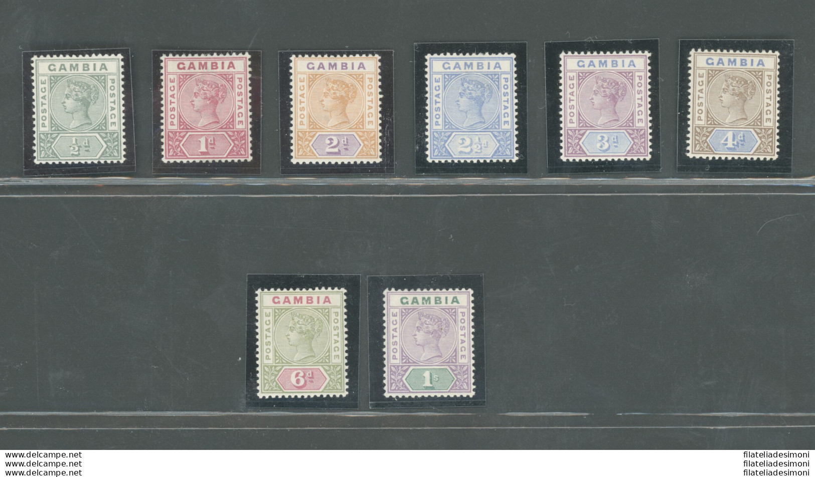 1898 Gambia - Stanley Gibbons N. 37-44 - Regina Vittoria - Watermark Crown CA - 8 Valori - MH* - Other & Unclassified