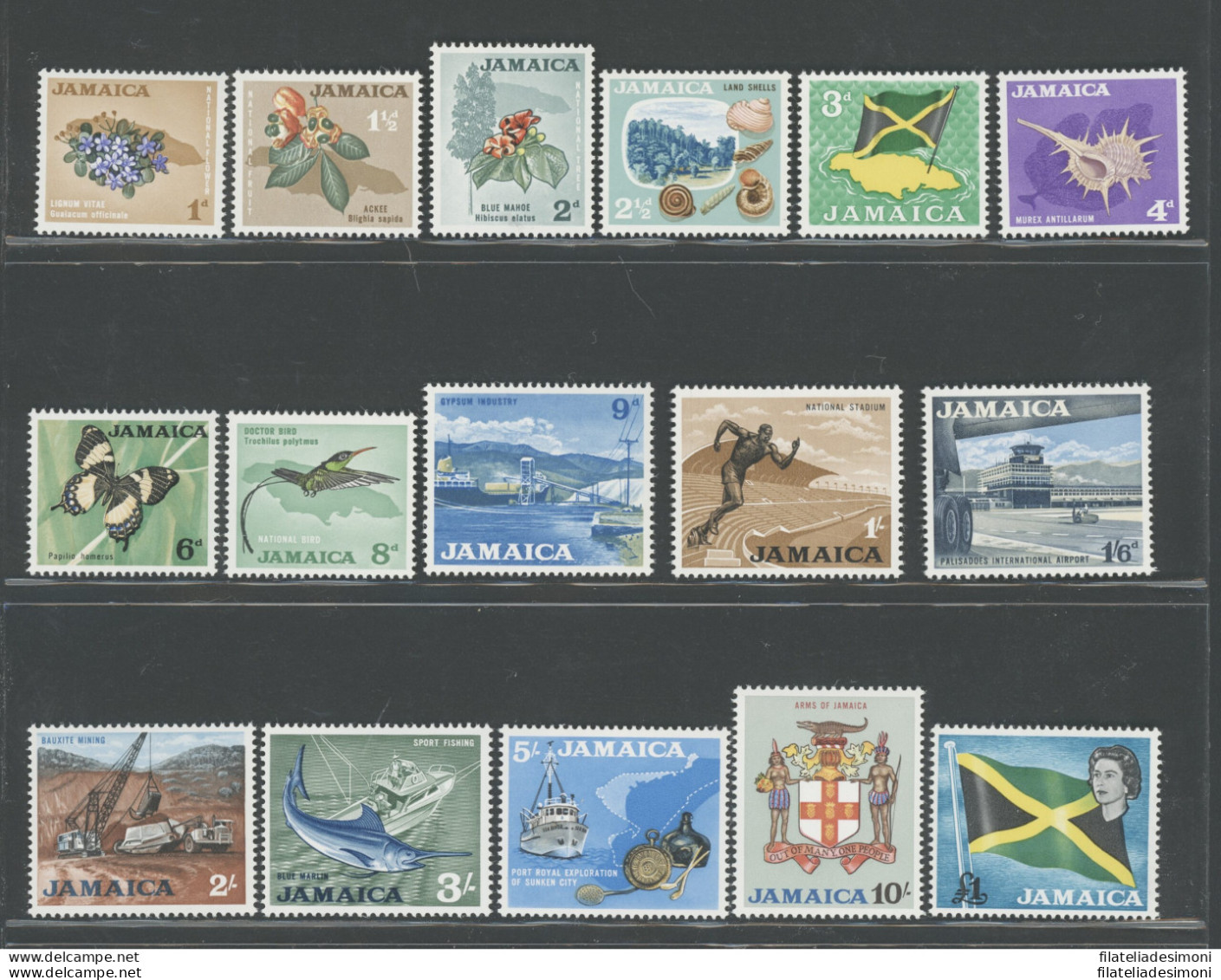 1964-68 JAMAICA - Elisabetta II - Stanley Gibbons N. 217-32 - Serie 16 Valori - MNH** - Autres & Non Classés