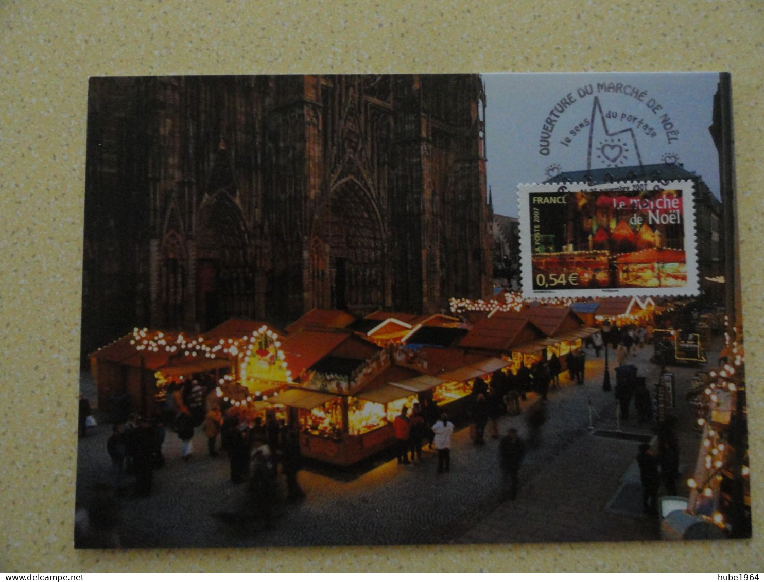 CARTE MAXIMUM CARD LE MARCHE DE NOEL DE STRASBOURG OSI STRASBOURG BAS RHIN FRANCE - Noël