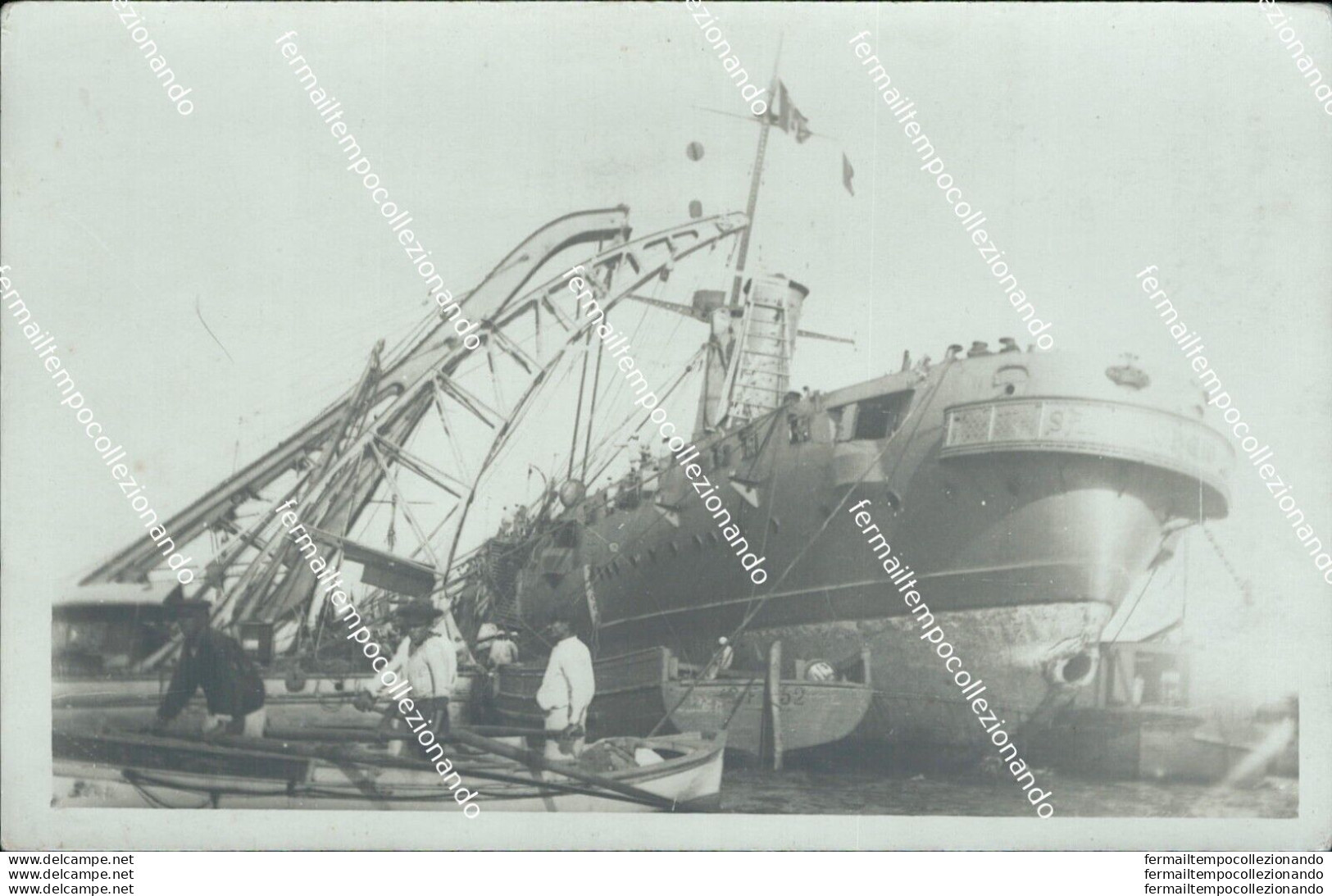 Ba390 Cartolina Fotografica Regia Nave S.giorgio - Warships