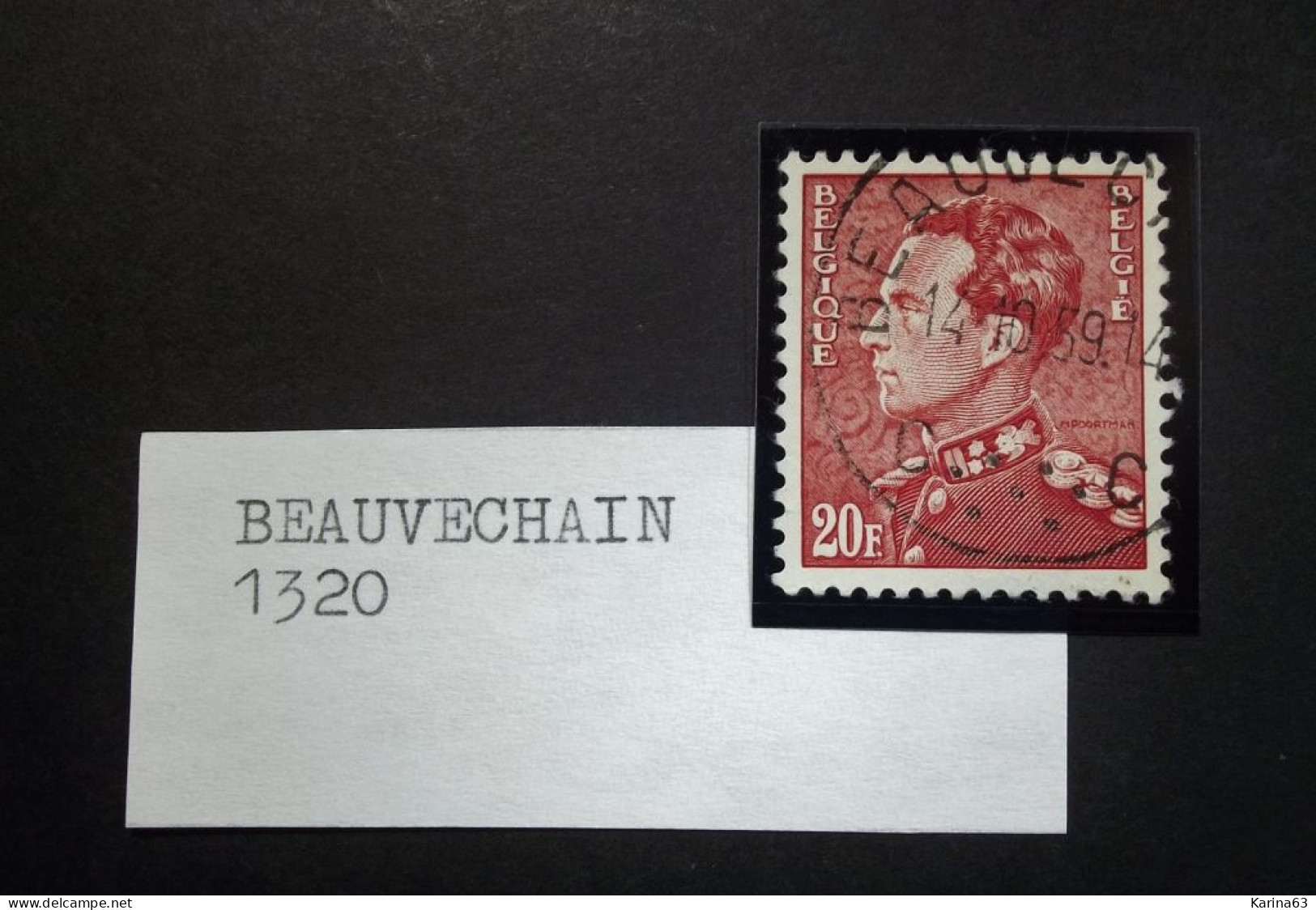 Belgie Belgique - 1951 -  OPB/COB  N° 848 B - 20 F  - Obl.  - BEAUVECHAIN - 1959 - Oblitérés