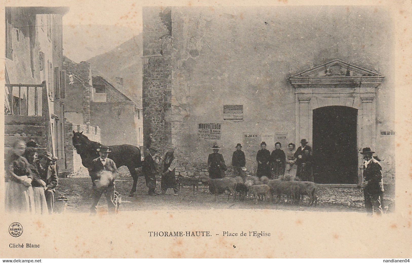 CPA - 04 - Thorame-Haute - Place De L'Eglise - Maréchal Ferrant - Other & Unclassified