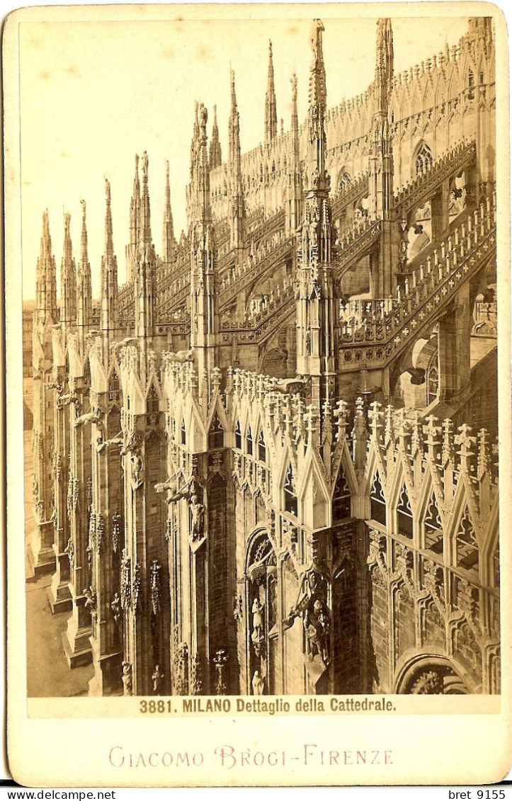 PHOTO ANCIENNE D ITALIE MILANO DETTAGLIO DELLA CATTEDRALE) GIACOMO BROGI-FIRENZE NEGOZIO In NAPOLI - Europe