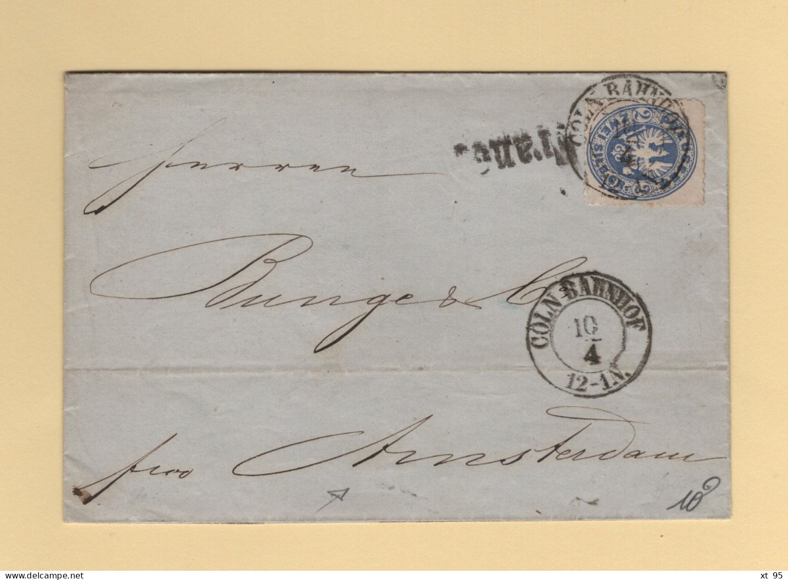 Prusse - Coeln - 1867 - Destination Amsterdam - Lettres & Documents