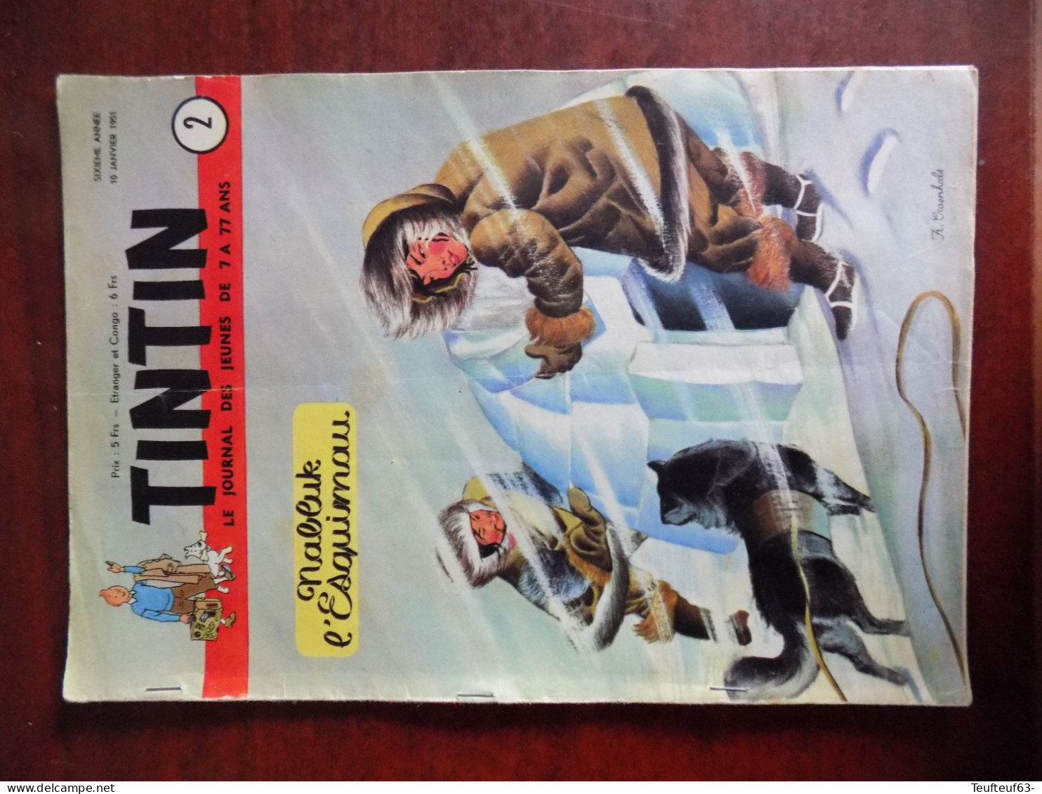 Tintin Année 1951 Complète ( Couverture Hergé , Vandersteen ) - Avec Jeu De L'oie - Tintin
