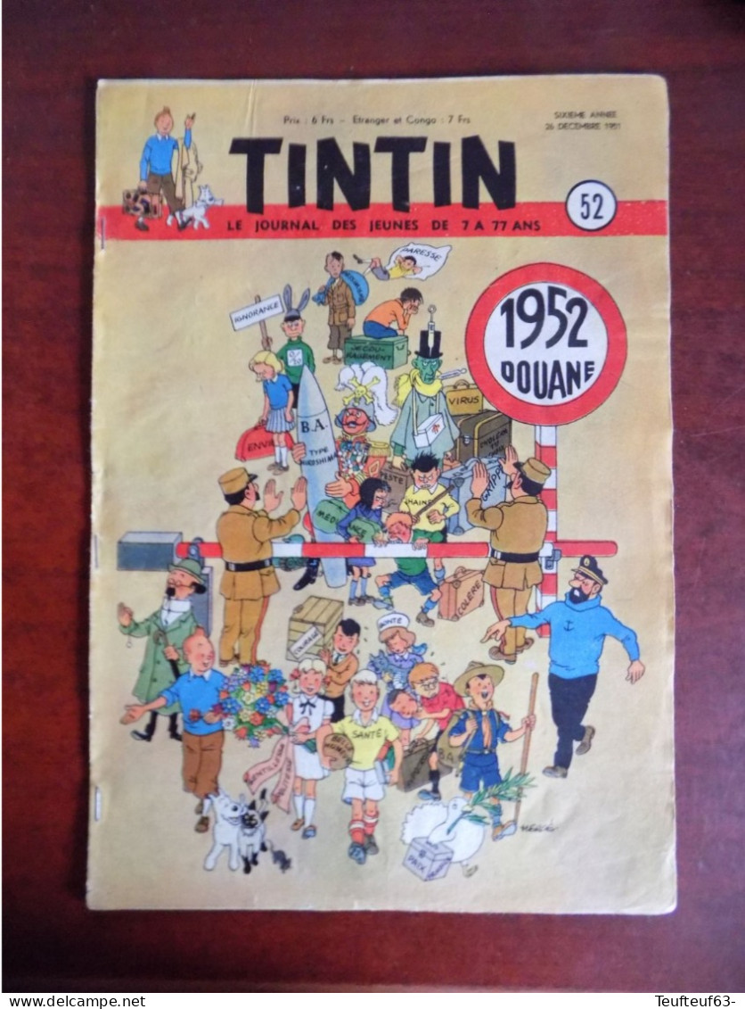 Tintin année 1951 complète ( couverture Hergé , Vandersteen ) - avec jeu de l'oie