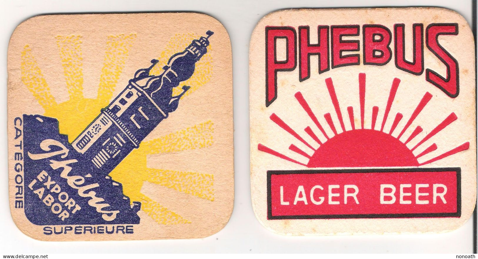 Lot 2 Anciens Sous Bock "Phebus " Brasserie Labor Mons - Beer Mats