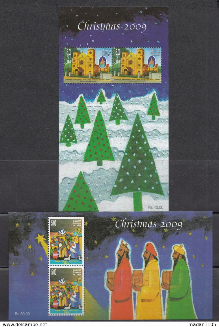 SRI LANKA , 2009,  Christmas, Set Of 2 MS, Miniature Sheets,  MNH, (**) - Sri Lanka (Ceylon) (1948-...)