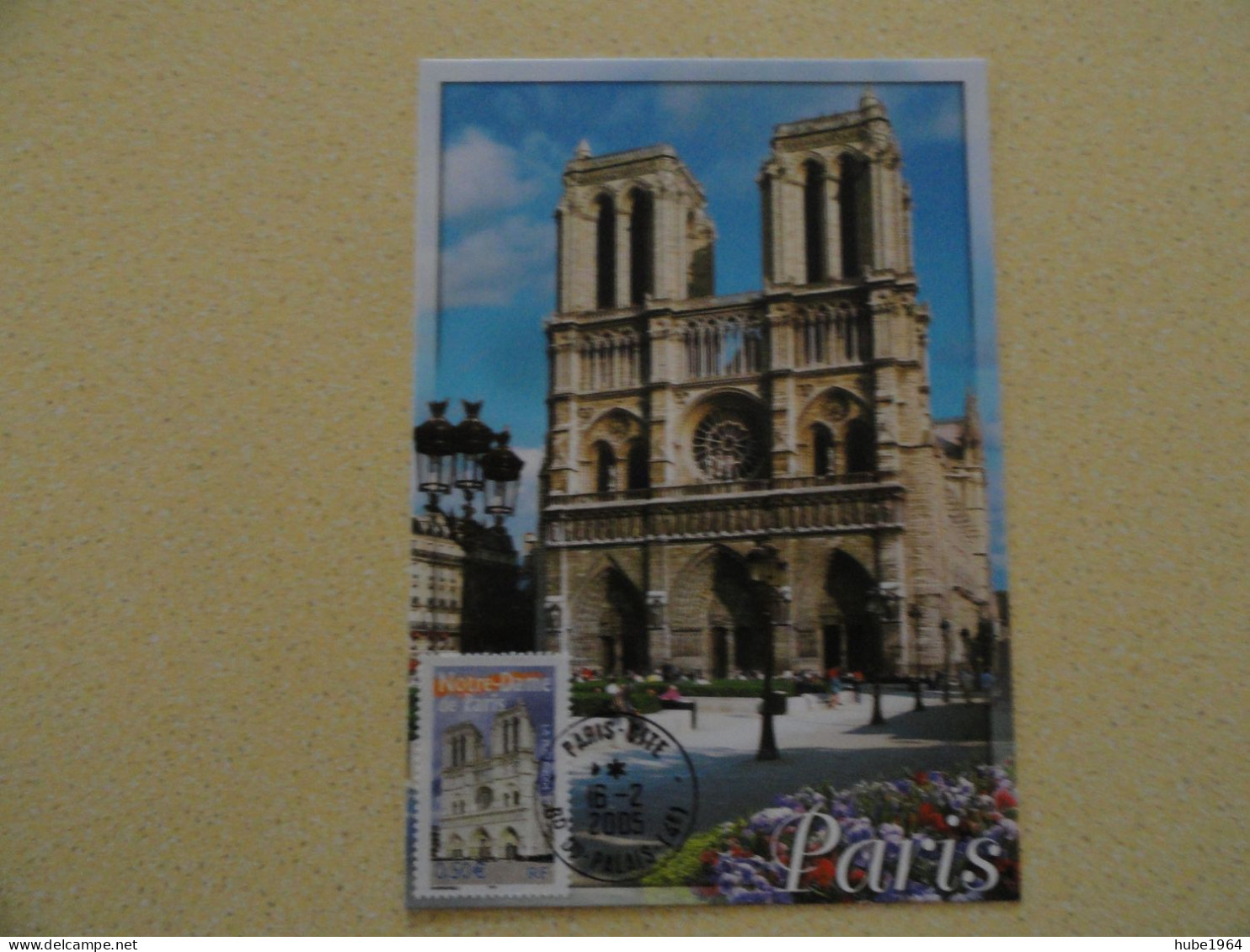 CARTE MAXIMUM CARD LA CATHEDRALE NOTRE DAME DE PARIS OBL ORD PARIS CITE FRANCE - Eglises Et Cathédrales