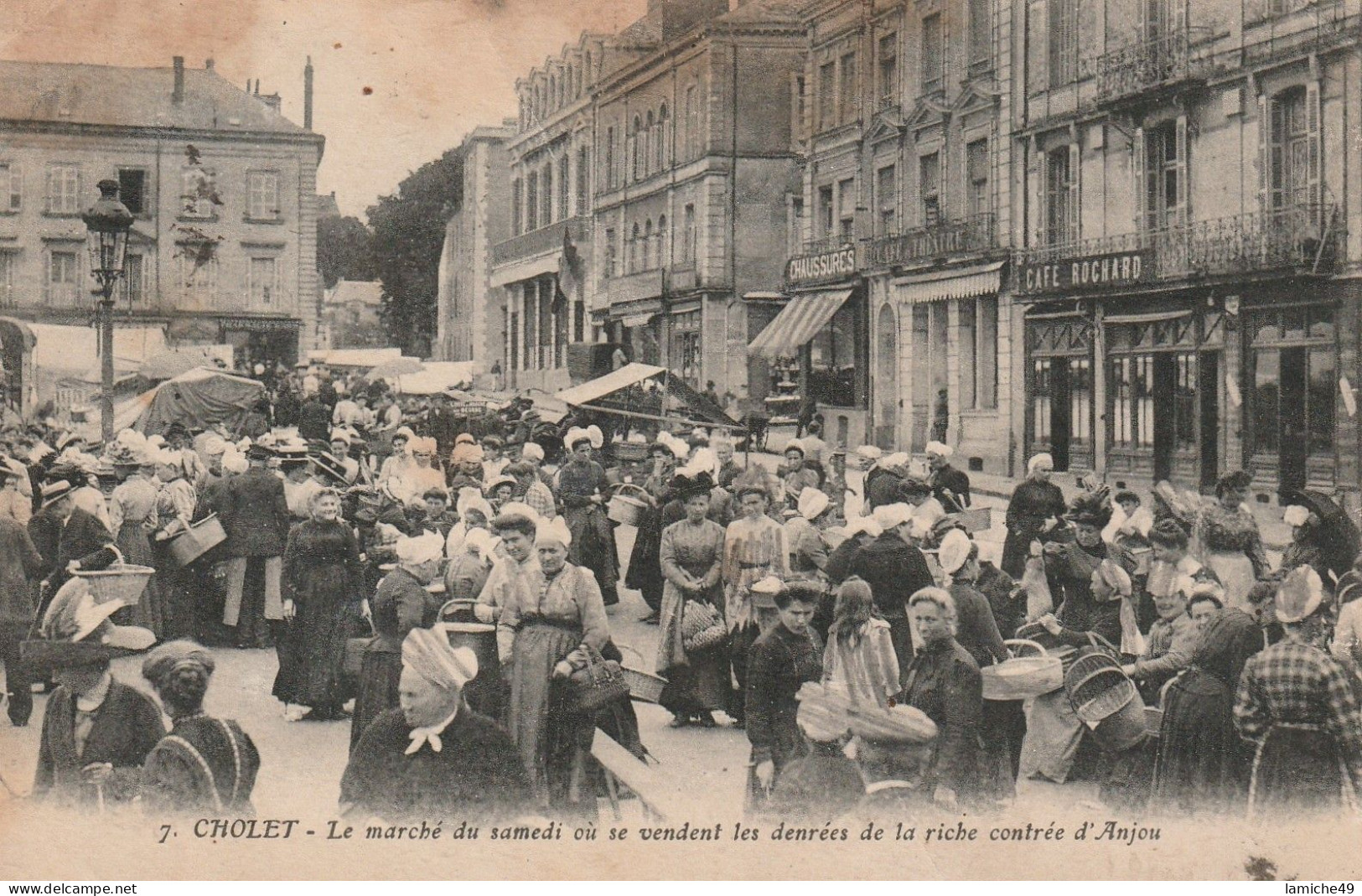 49 Maine Et Loire CHOLET Le Marché Du Samedi Ou Se Vendent Les Denrées De La Riche Contrée D'Anjou Timbres 1923 - Cholet