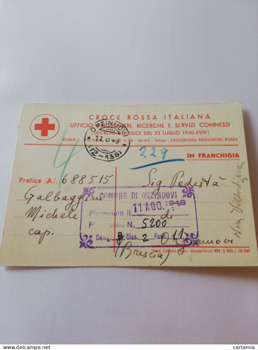 40C) Storia Postale Cartoline, Intero, Croce Rossa Italiana - Marcophilie