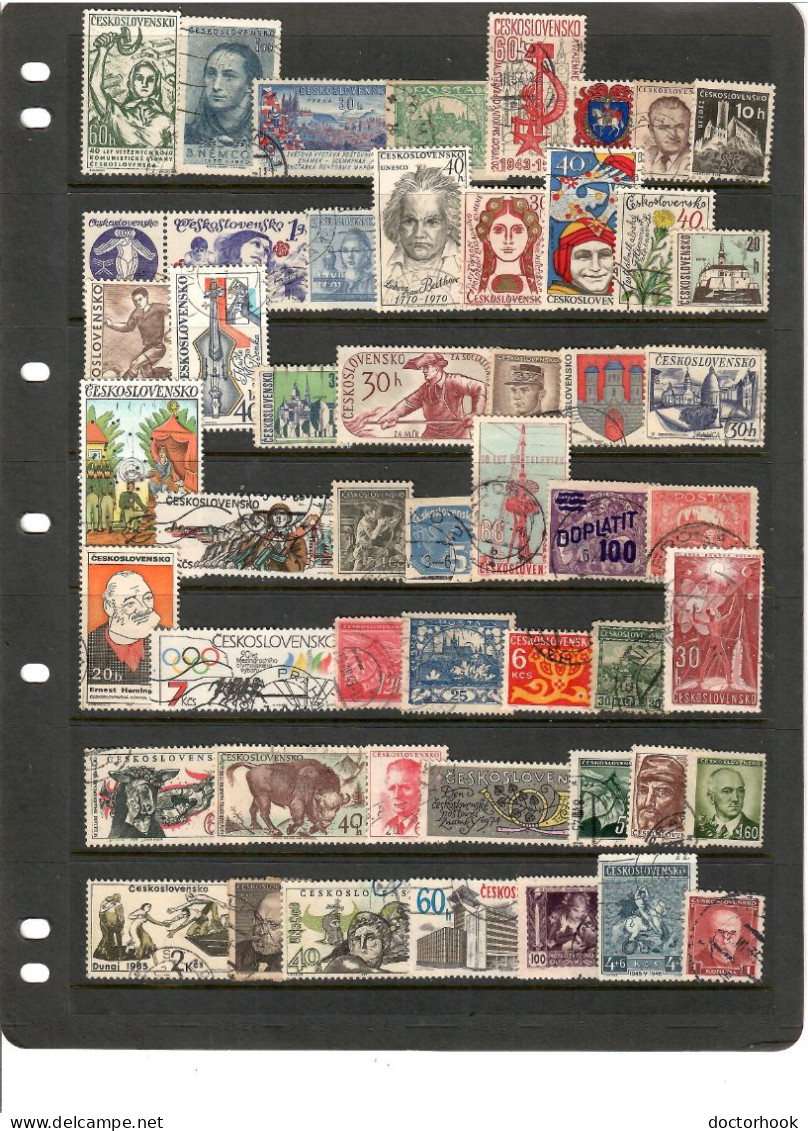 CZECHOSLOVAKIA   50 DIFFERENT USED (STOCK SHEET NOT INCLUDED) (CONDITION PER SCAN) (Per50-19) - Collections, Lots & Series
