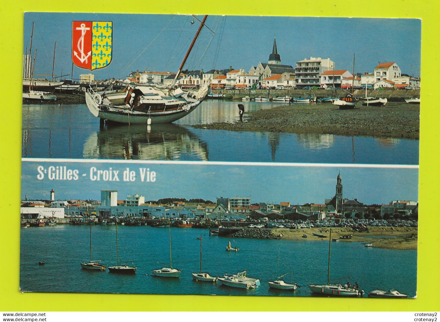 85 SAINT GILLES CROIX DE VIE N°830 Le Port 2 Vues Bateaux Garage Citroën Hôtel Des Routiers - Saint Gilles Croix De Vie