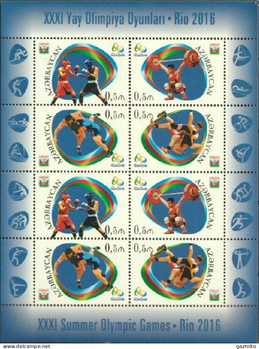 Azerbajan 2016, Olympic Games In Rio, Boxing, Fight, Sheetlets - Azerbaijan