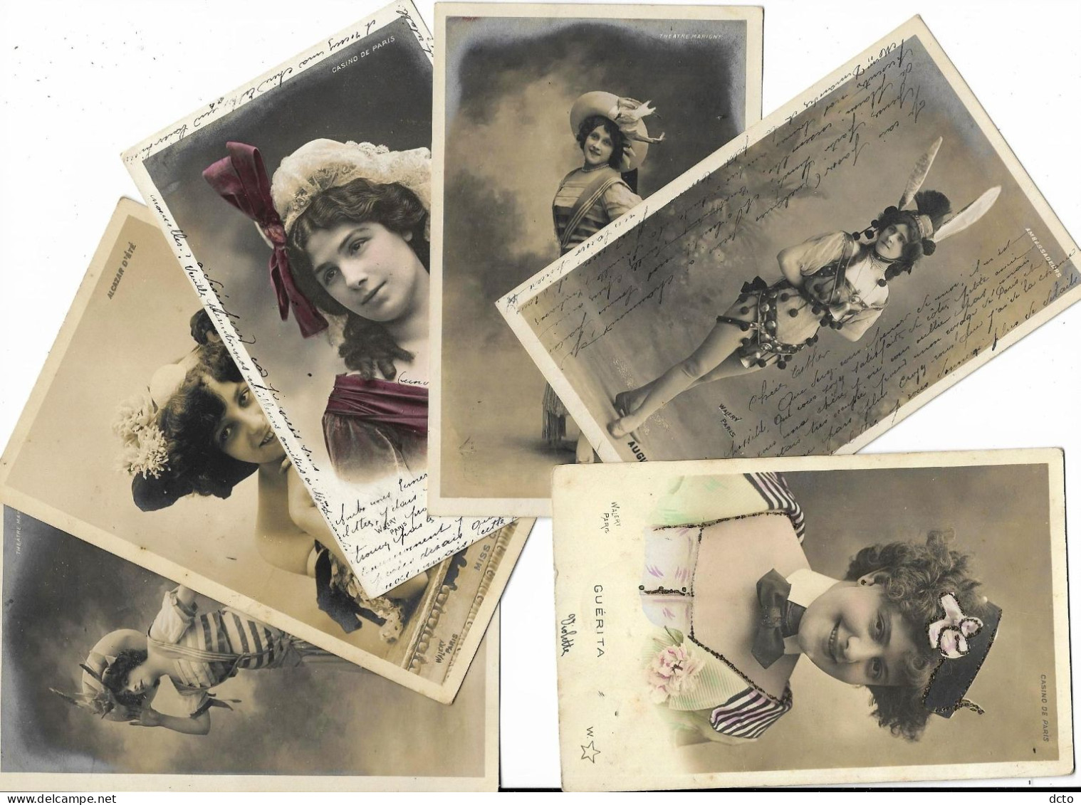 6 Cpa Photos Artiste Ed. Walery Etoile, Début Siècle 1902-1903 Guérita, Augus-thyne, French, Faurens, Cairns, Douglas - Entertainers