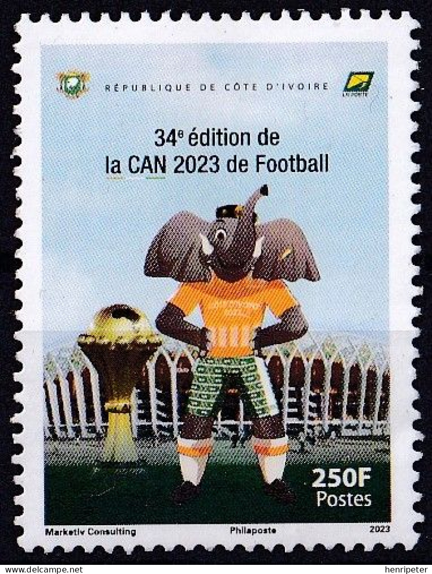 Timbre-poste Gommé Dentelé Neuf** - Championnats D'Afrique De Football De La COUPE D'AFRIQUE DES NATIONS 2024 - 2023 - Côte D'Ivoire (1960-...)