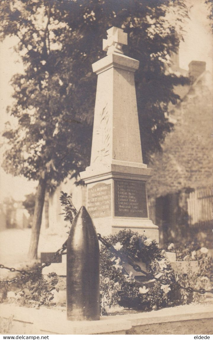 Carte Photo Chery Les Pouilly  Monument Aux Morts 1921 Vers St Thibaut Par Bazoches - Autres & Non Classés