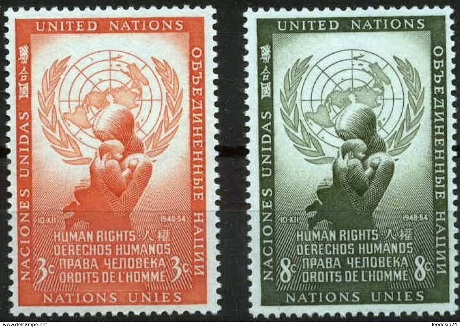 UN New York 1954 Michel 33-34  ** - Neufs