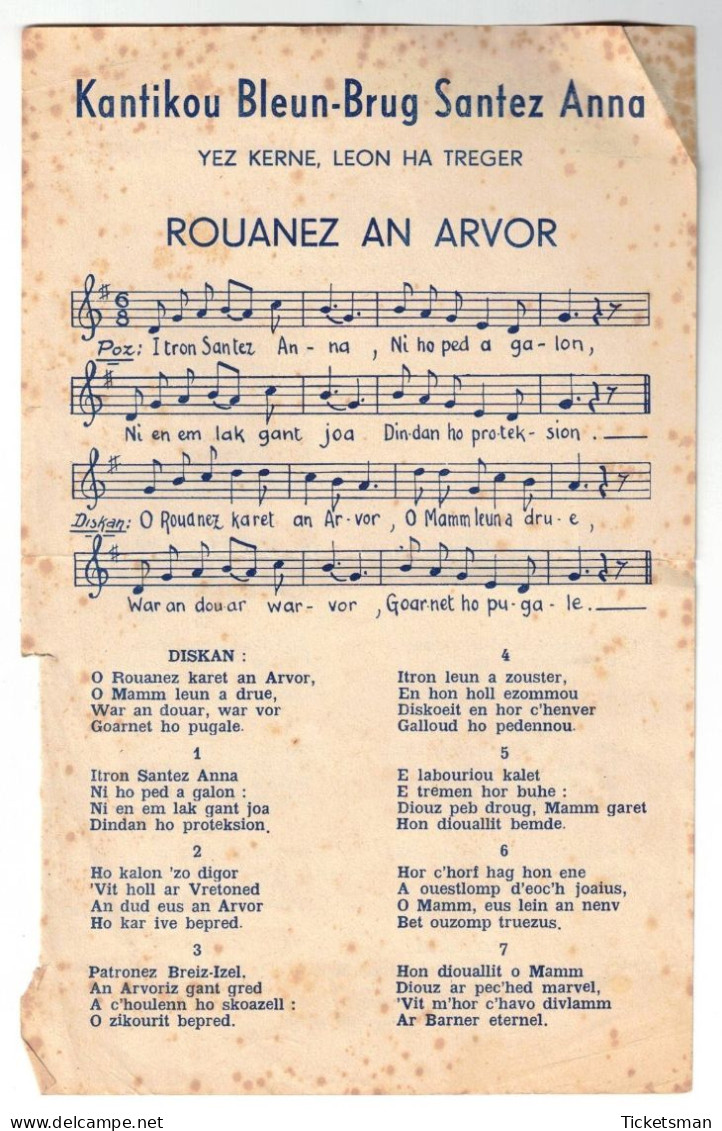 Bleun-Brug Concours Scolaire Bretagne 1952 Et 1957 - Scores & Partitions